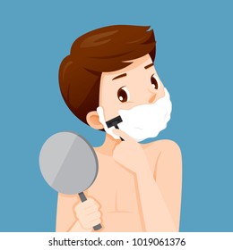 Man Shaving His Beard, Facial, Skin, Treatment, Beauty, Cosmetic, Makeup, Healthy, Lifestyle