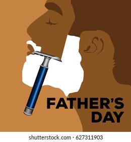 Man shaving his beard, Father's day vector illustration