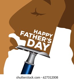 Man shaving his beard, Father's day vector illustration