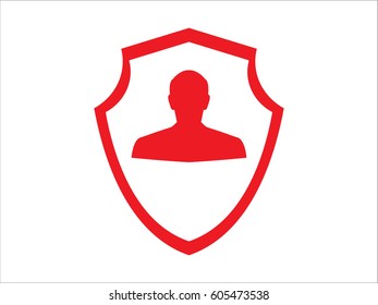 man, shield, badge, vector illustration eps10