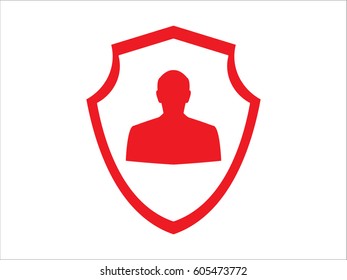 man, shield, badge, vector illustration eps10