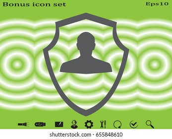 man, shield, badge, vector illustration eps10