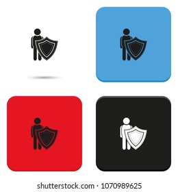 Man shield flat vector icon. Insurance illustration.