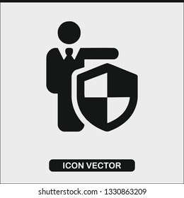man with a shield icon