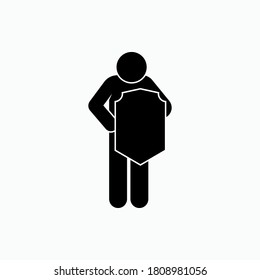 Man-Schild-Symbol. Symbol der Unverletzlichkeit der Herde - Vektorgrafik.