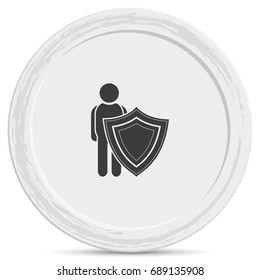 Man shield icon. Insurance illustration.