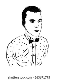A man in a shirt with a butterfly