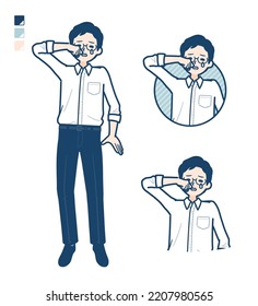 A man in shirt with cry images.It's vector art so it's easy to edit.