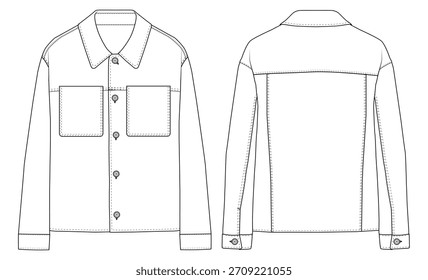 Man Shirt Jacket vector illustration design