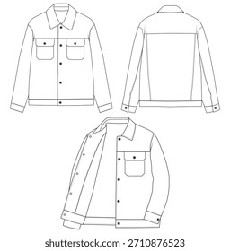 Diseño de Ilustración vectorial de camisa de hombre