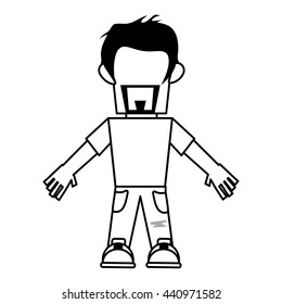 man shirt jeans beard