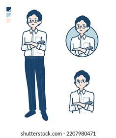 A man in shirt with Relaxed pose images.It's vector art so it's easy to edit.