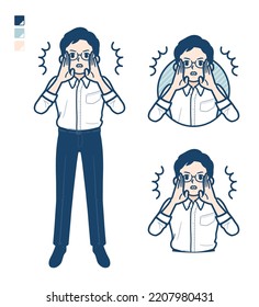 A man in shirt with Warned loudly images.It's vector art so it's easy to edit.