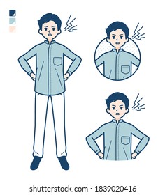 Man in a shirtwith anger images.
It's vector art so it's easy to edit.
