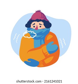 Man Shivering Cold Winter Vector Illustration Stock Vector (Royalty ...