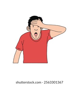 a man was shocked with his mouth agape