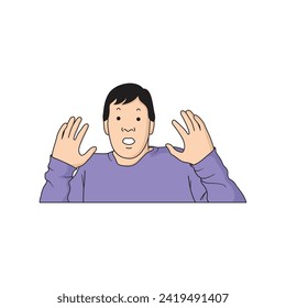 a man was shocked with his mouth open