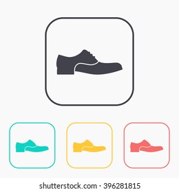 man shoe color icon set 