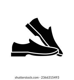 Man shoe glyph icon. A pair of male shoes element, Man's formal foot wear flat style pictogram for web, mobile app. Vector illustration. Design on white background. EPS 10
