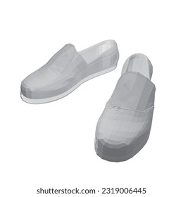 Man shoe gray polygonal icon. A pair of male shoes element, Man's formal foot wear polygonal style pictogram for web. Vector illustration. Design on white background. EPS 10.