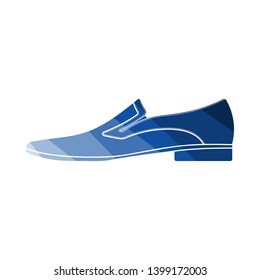 Man Shoe Icon. Flat Color Ladder Design. Vector Illustration.