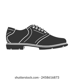 Man Shoe Icon Silhouette Illustration. Elegant Vector Graphic Pictogram Symbol Clip Art. Doodle Sketch Black Sign.