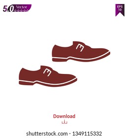 Man shoe icon vector in simple style isolated on white background