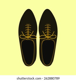 Man shoes icon. Flat design.