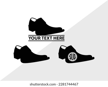 Man Shoes Monogram Vector Illustration Silhouette