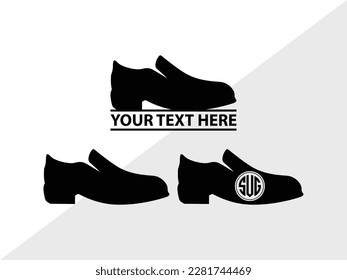 Man Shoes Monogram Vector Illustration Silhouette