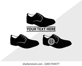 Man Shoes Monogram Vector Illustration Silhouette
