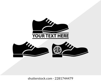 Man Shoes Monogram Vector Illustration Silhouette