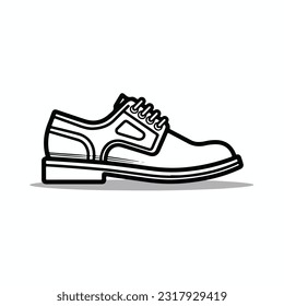 man shoes. oxford shoes. sport running shoes. unisex fashion icon illustration