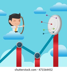 Man Shoot Arrow Graph Target Vector