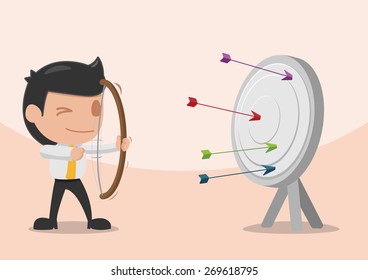 Man Shoot Arrow Target Archer vector