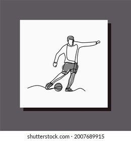 hombre dispara la bola una línea continua