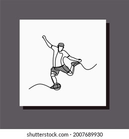 man shoot the ball one line continuous