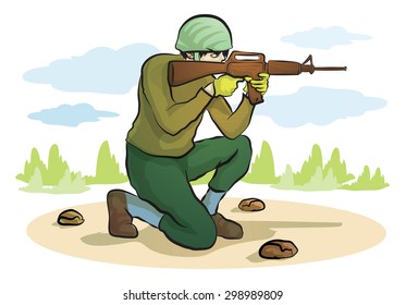 Man shooting gun