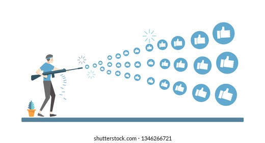 man shooting gun like vector