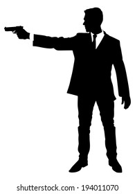 Man Shooting Gun, Vector 