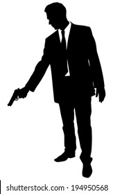 man shooting gun, vector 