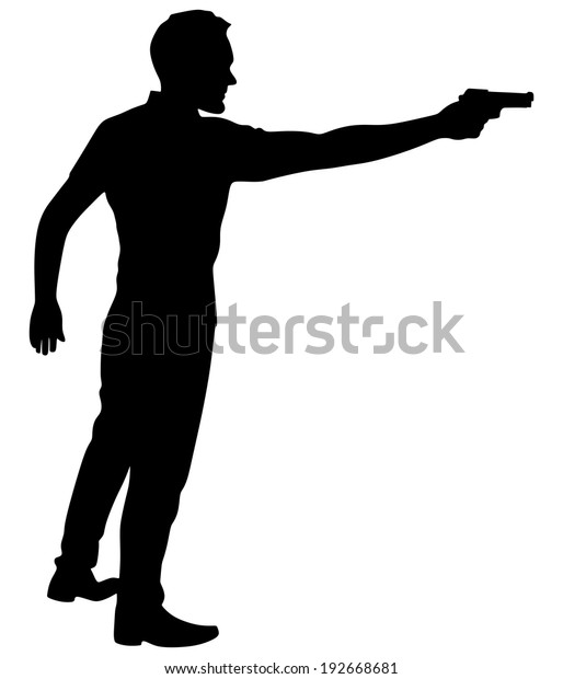 Man Shooting Gun Vector Stock Vector (Royalty Free) 192668681 ...