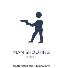 man Shooting icon. Trendy flat vector man Shooting icon on white background from People collection, vector illustration can be use for web and mobile, eps10