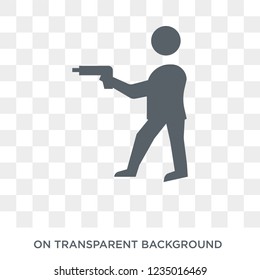 man Shooting icon. Trendy flat vector man Shooting icon on transparent background from People collection. 