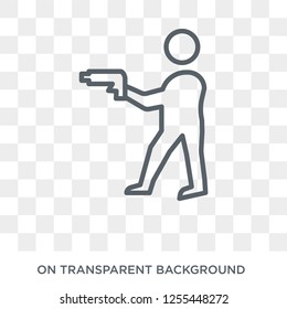 man Shooting icon. Trendy flat vector man Shooting icon on transparent background from People collection. High quality filled man Shooting symbol use for web and mobile