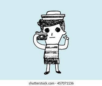 Man shooting vector illustration.