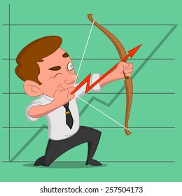 man shoots a bow. Vector illustration