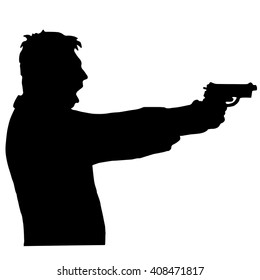 A man shoots a gun