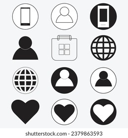 Man, Shoping Bag, Mobile, Internet, Love icon vector image