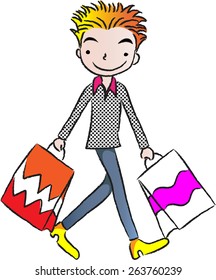man shopping